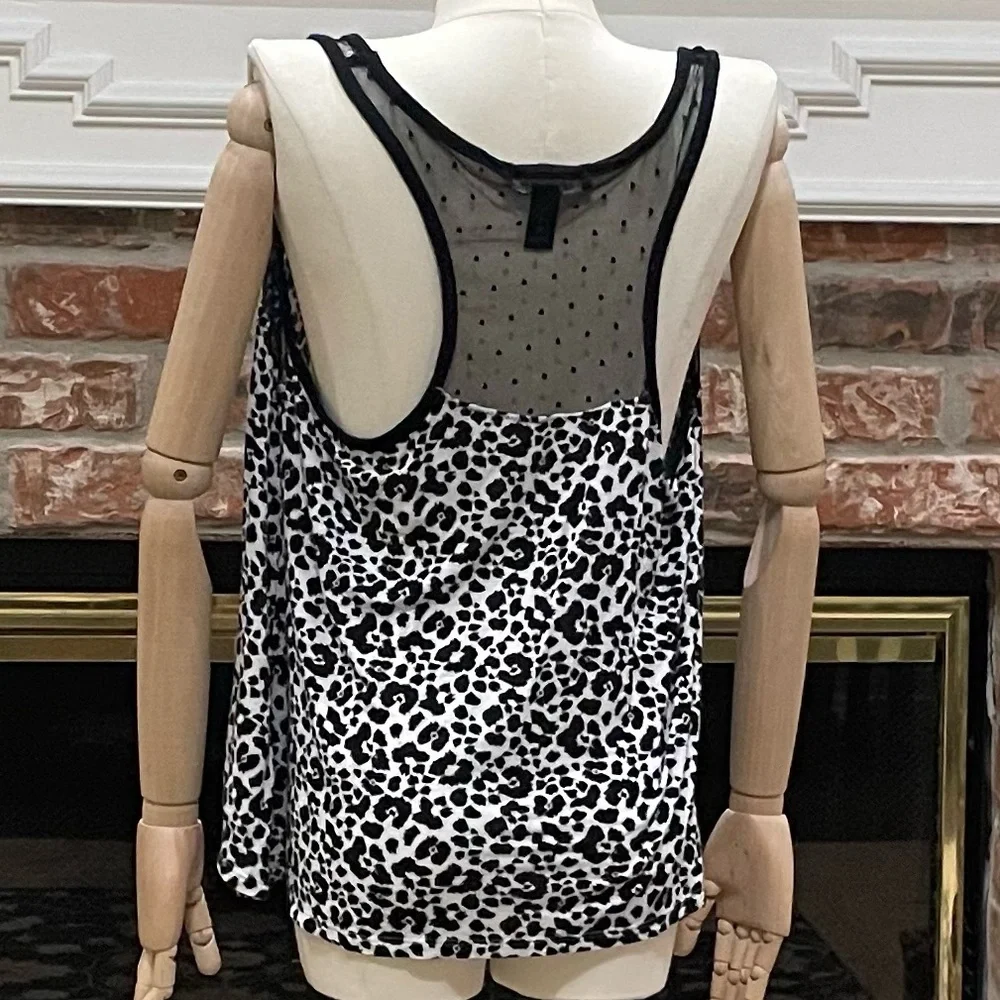 René Rofé Sleepwear black and white leopard print top / L / Excellent co… - Picture 5 of 11